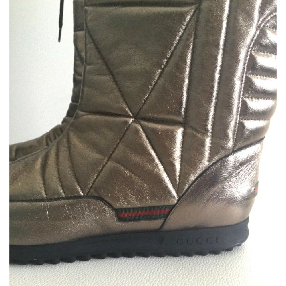 Gucci Women's Boots Winter Ski Snow GG Logo Gold Brown NEW Authentic  IT 36 US 6 - Picture 3 of 12